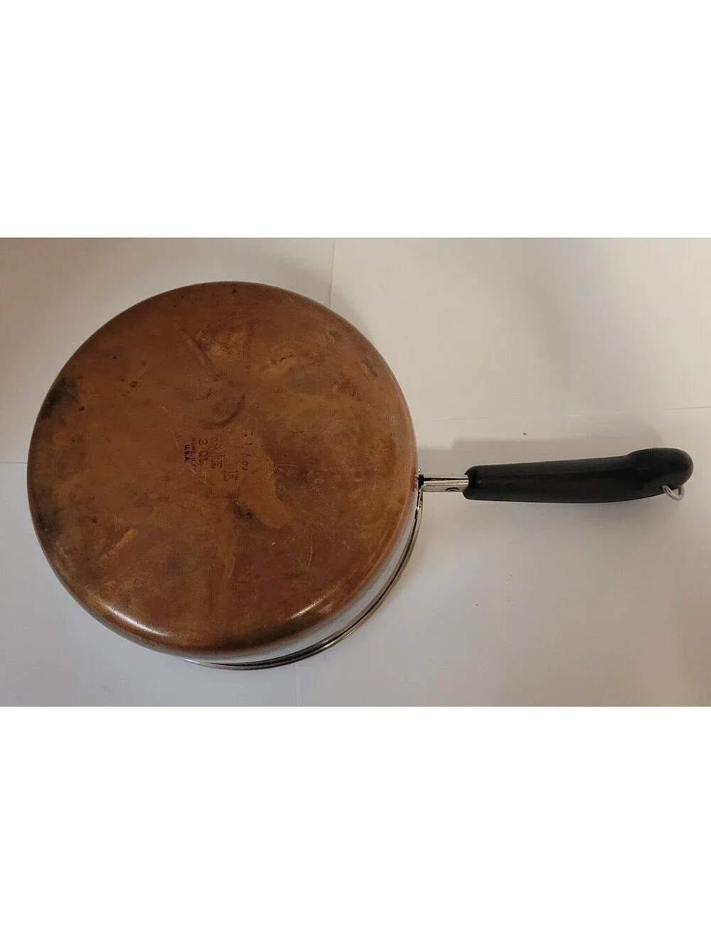 Vtg Revere Ware 2 Quart  Qt Copper Bottom Sauce Pan Pot Rome, NY USA *No Lid